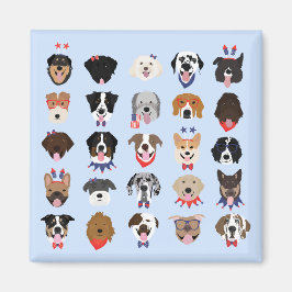Vierde juli Dog Faces Magneet