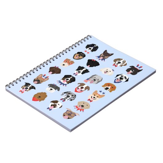 Vierde juli Dog Faces Notitieboek (Linkerzijde)