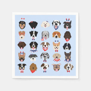 Vierde juli Dog Faces Servet