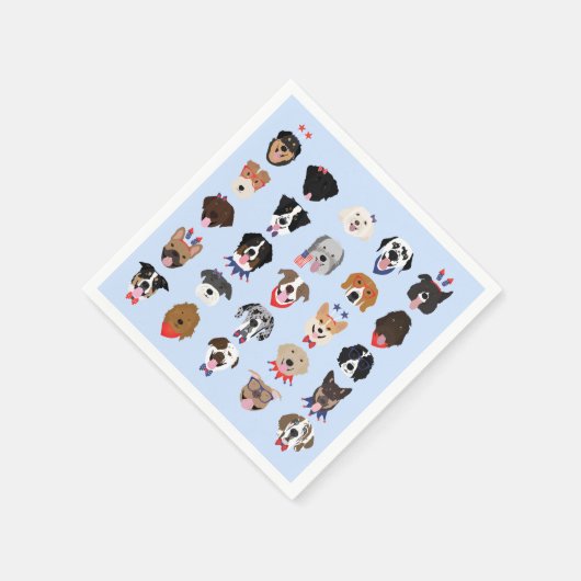 Vierde juli Dog Faces Servet (Hoek)