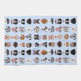 Vierde juli Dog Faces Theedoek