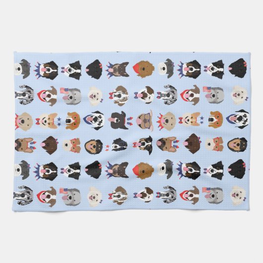 Vierde juli Dog Faces Theedoek (Horizontaal)