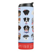Vierde juli Dog Faces Thermosbeker (Gedraaid links)