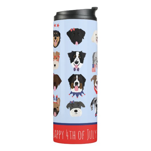 Vierde juli Dog Faces Thermosbeker (Gedraaid links)