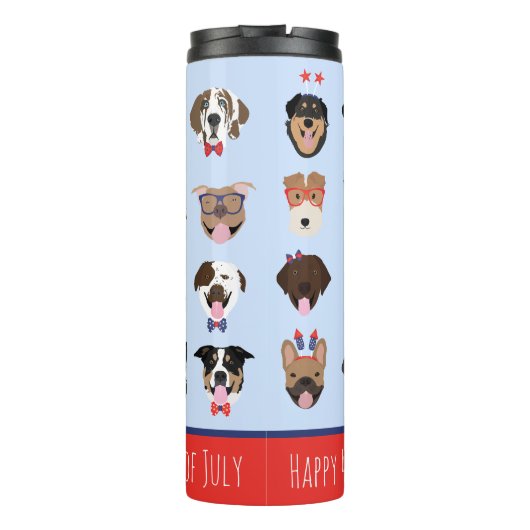 Vierde juli Dog Faces Thermosbeker (Achterkant)