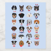 Vierde juli Dog Faces Wijn Etiket (Enkel label)