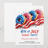 Vierde Juli Donut Feest - Patriottische Donuts Kaart (Voorkant / Achterkant)
