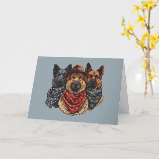 Vierde juli Duitse herdershonden Kaart (Gele Bloem)