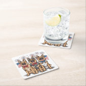 Vierde juli Duitse herdershonden Kartonnen Onderzetters (Insitu)