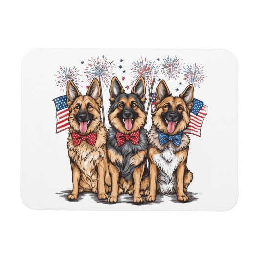 Vierde juli Duitse herdershonden Magneet (Horizontaal)