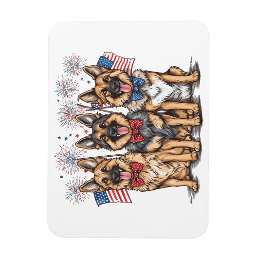 Vierde juli Duitse herdershonden Magneet (Verticaal)