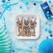 Vierde juli Duitse herdershonden Papieren Bordje (Feest)