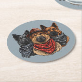 Vierde juli Duitse herdershonden Ronde Kartonnen Onderzetter (Gebogen)