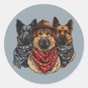 Vierde juli Duitse herdershonden Ronde Sticker