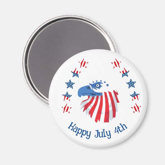 Vierde juli Eagle en mini-Amerikaanse vlaggen Magneet (Voorkant / Achterkant)