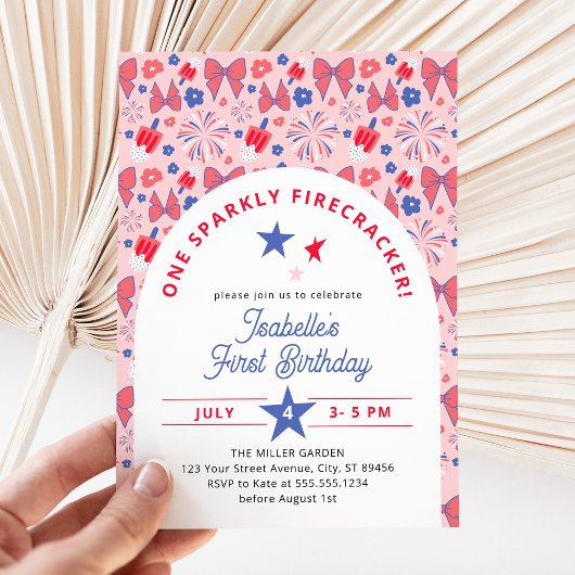 Vierde juli Eerste verjaardag 1e verjaardag Foto Kaart