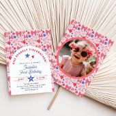 Vierde juli Eerste verjaardag 1e verjaardag Foto Kaart