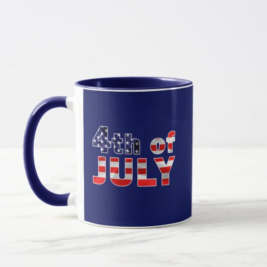Vierde juli en vuurwerk mok (Links)