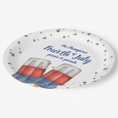 Vierde juli feest aangepaste zomer papieren bordje (Gekanteld)