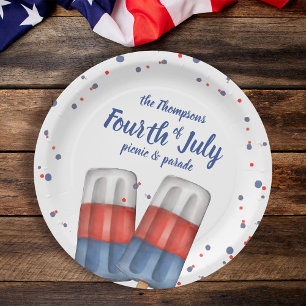 Vierde juli feest aangepaste zomer papieren bordje