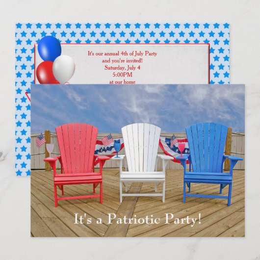 Vierde juli feest kaart (Voorkant / Achterkant)