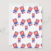 Vierde Juli-feesthoed en -bril Kaart (Achterkant)