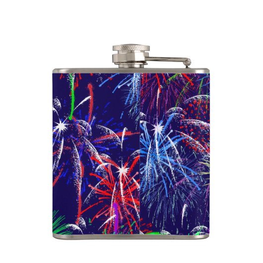 Vierde juli Fireworks Heupfles (Achterkant)