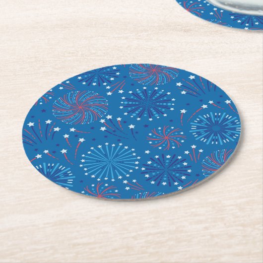 Vierde juli Fireworks Ronde Kartonnen Onderzetter (Gebogen)