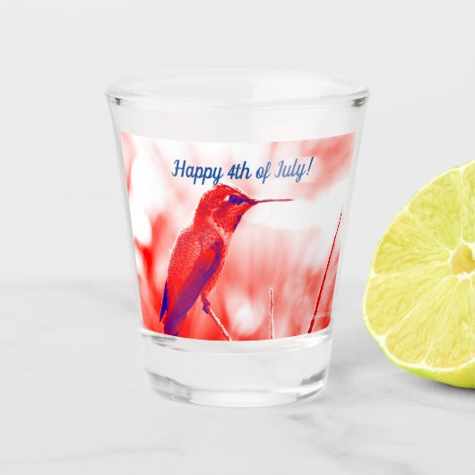 Vierde juli geschoten glas een kolibrie (Voorkant)