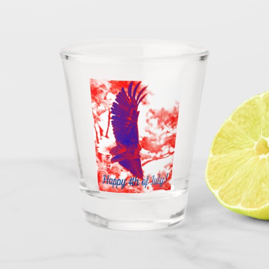 Vierde juli glas met Bald Eagle (Voorkant)