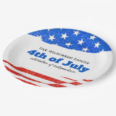 Vierde juli Glitter Amerikaanse vlag Papieren Bordje (Gekanteld)