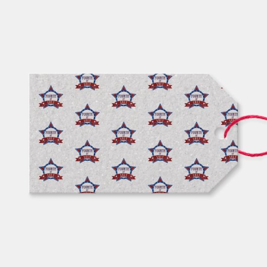 Vierde Juli Glitter Cadeaulabel (Voorkant (Horizontaal))