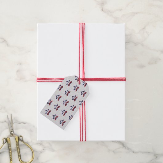 Vierde Juli Glitter Cadeaulabel (Met Touw)