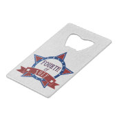 Vierde Juli Glitter Creditkaart Flessenopener (Achterkant Gekanteld)