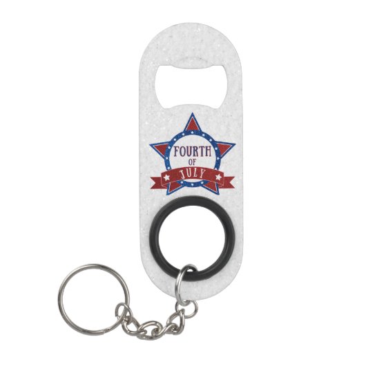 Vierde Juli Glitter Mini Flessenopener (Voorkant)