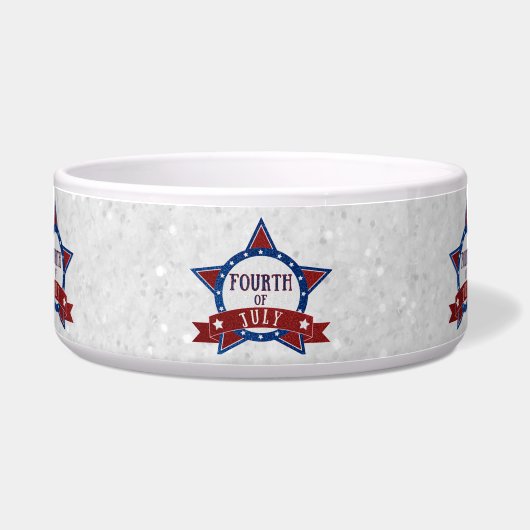 Vierde juli glitter pet voerbakje (Voorkant)