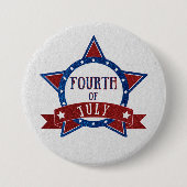 Vierde Juli Glitter Ronde Button 7,6 Cm (Voorkant)