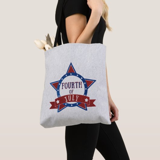 Vierde Juli Glitter Tote Bag (Dichtbij)