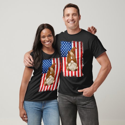 Vierde juli Gnome Graphic Patriottisch Paard Ameri T-shirt (Unisex)