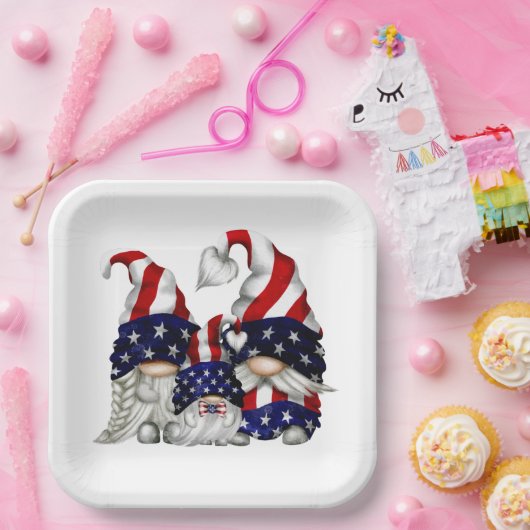 vierde juli gnomen papieren bordje (Feest)
