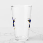 Vierde juli goudblauwe patriottische ster glas (Links)