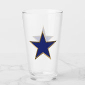 Vierde juli goudblauwe patriottische ster glas (Voorkant)