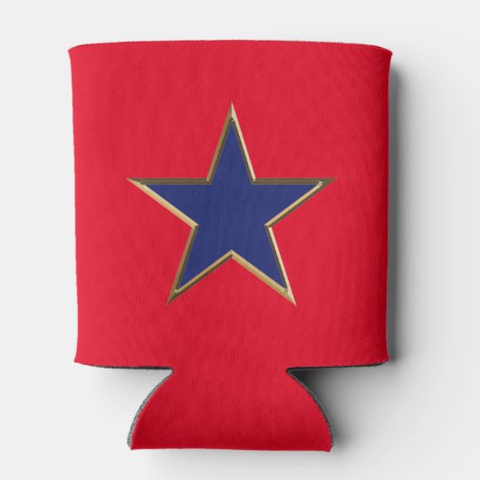 Vierde juli gouden rode blauwe ster Koelbox Blikjeskoeler (Achterkant)