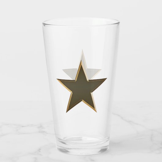 Vierde juli gouden ster helder drink glas (Achterkant)