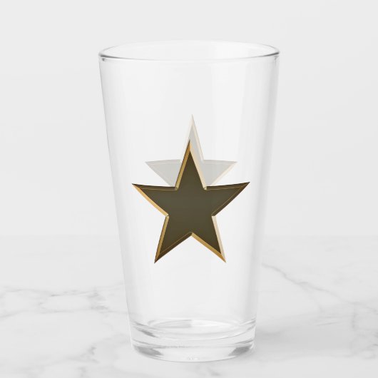 Vierde juli gouden ster helder drink glas (Voorkant)