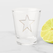 Vierde juli gouden witte patriottische ster shot glas (Achterkant)