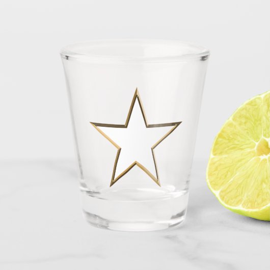 Vierde juli gouden witte patriottische ster shot glas (Voorkant)