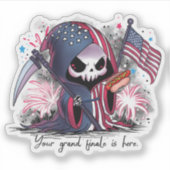 Vierde juli Grim Reaper Sticker (Voorkant)