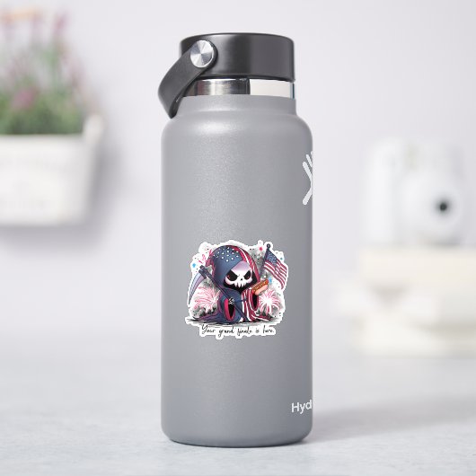 Vierde juli Grim Reaper Sticker (HydroFlask)