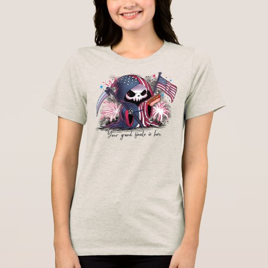 Vierde juli Grim Reaper Tri-Blend Shirt (Voorkant)